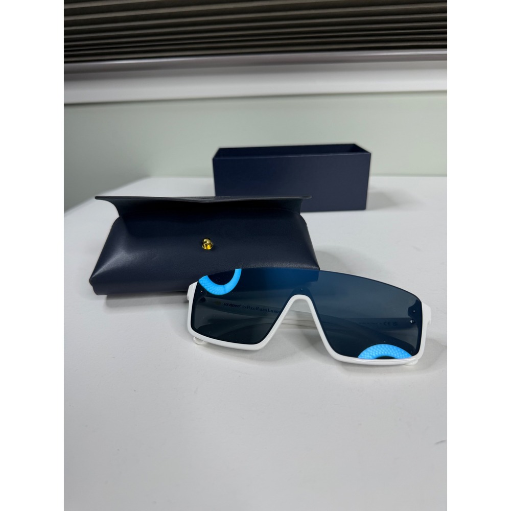 Polo Ralph Lauren Exclusive US Open 2026 Shield Sunglasses White Blue Mirror